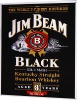 Табличка металлическая эмалированная "Jim Beam Black Sour Mash Whiskey" 30x40см (арт.215)