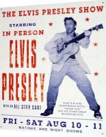 Табличка жестяная эмалированная "Elvis Presley Show", 30x40см (арт.059)