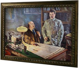 В.И. Ленин слушает советы И.В. Сталина / двойной портрет (арт.0105)