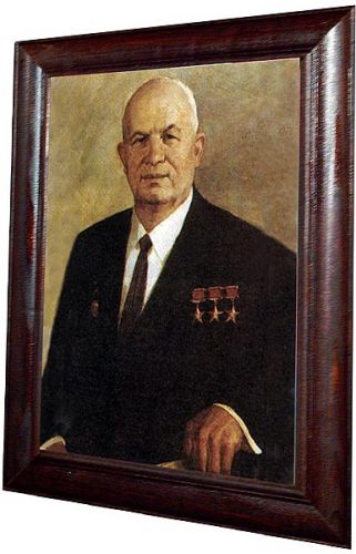 Н.С. Хрущёв / официальный портрет 60гг цветной (арт.0302) ― STARINISM.RU