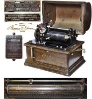 Фонограф "Edison Business Phonograph" с записью, на электротяге (арт.005)