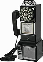 Ретро телефон-таксофон США, для общественных мест, чёрный (арт. 013)