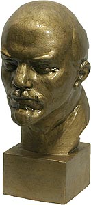 В.И. Ленин / голова на подставке, крашеный алюминий, 22см (арт.082) ― STARINISM.RU