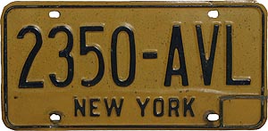 Номерной знак "New York" (y/b) (1970s) (арт.030) ― STARINISM.RU