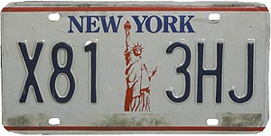 Номерной знак "New York" Liberty centre (1986) (арт.031) ― STARINISM.RU