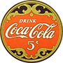 Табличка металлическая круглая 30см "Coca-Cola" (арт.196) ― STARINISM.RU