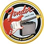 Табличка металлическая круглая 30см "Fender Guitars" (арт.197) ― STARINISM.RU